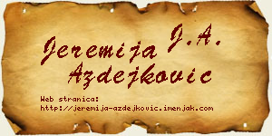 Jeremija Azdejković vizit kartica